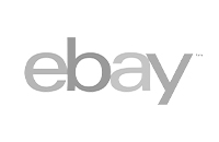 Logo von eBay in Grau mit dem bekannten Schriftzug.